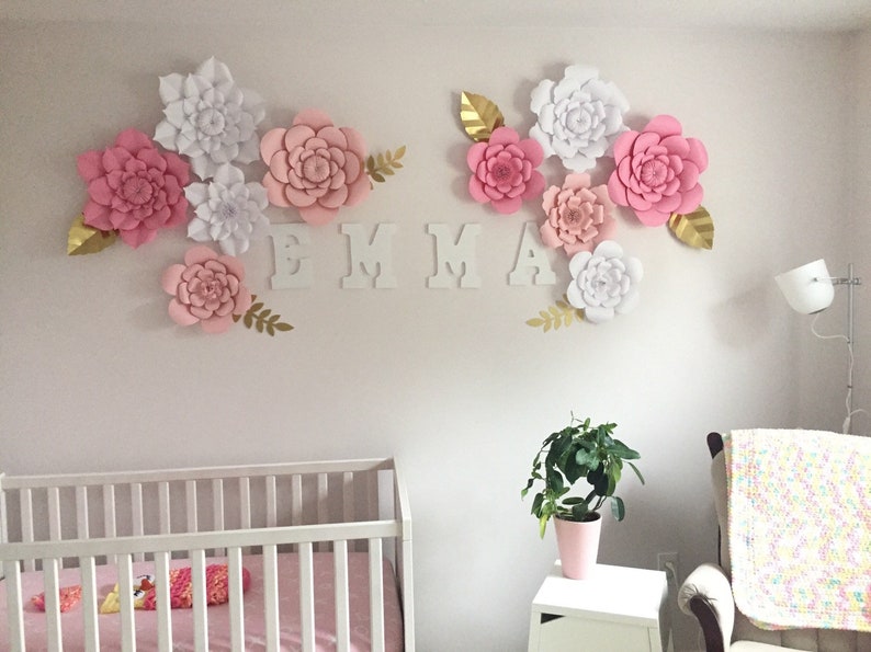 Large Paper Flowers Set of 10 baby shower bridal wedding Etsy