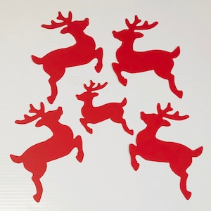Découpes de rennes - rennes en papier, rennes de Noël, décoration de Noël, découpes de Noël, découpes de renne, découpes de teinture de renne, rudolph