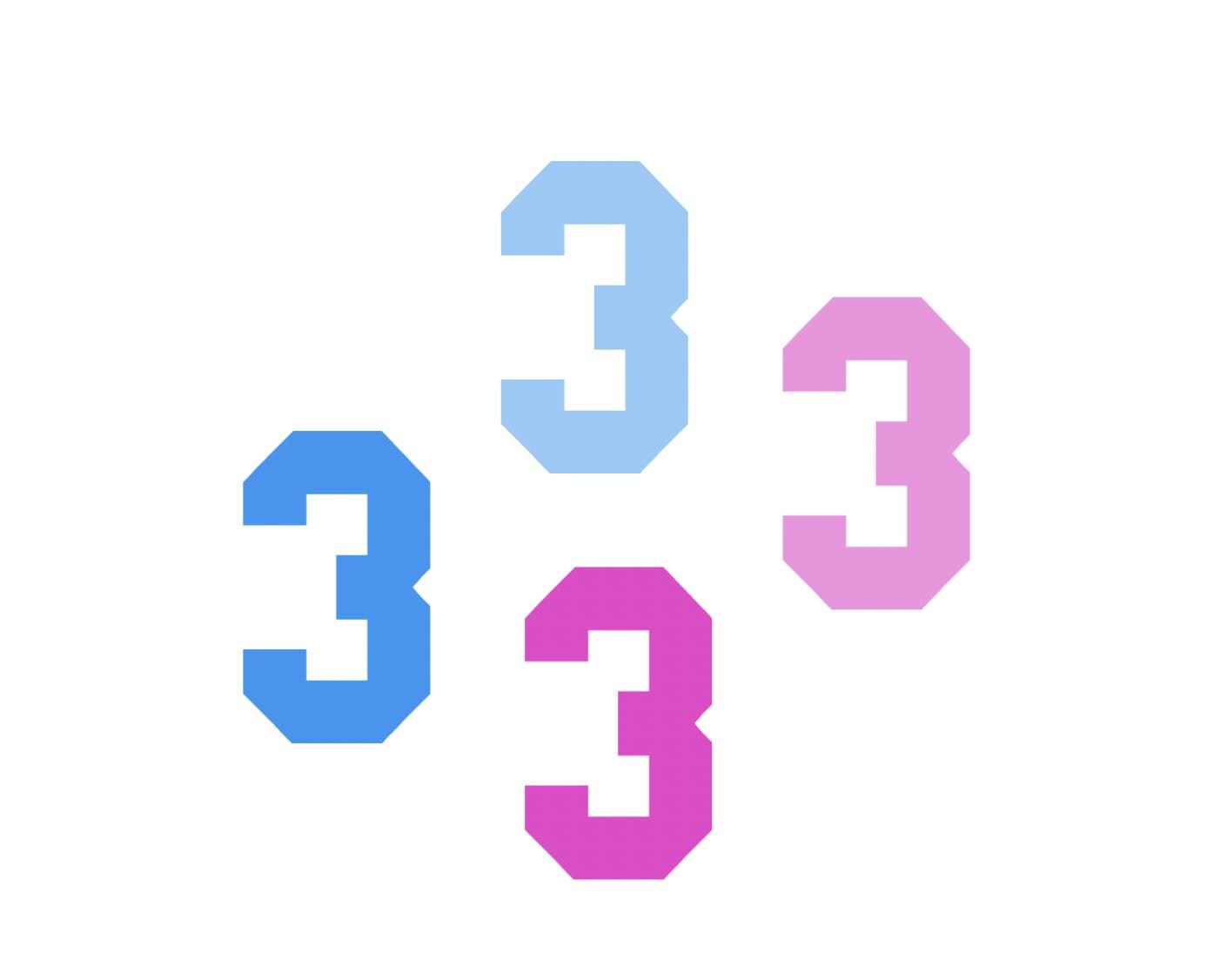 Number Three Paper Paper Number 3 Cutouts - Paper Number 3 Dye Cuts, Number 3 Paper Cut ...