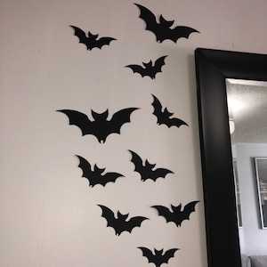 Découpes de chauves-souris - Chauves-souris en papier, décoration d'Halloween, découpes de chauve-souris, colorants de chauve-souris découpés Chauves-souris en papier Papier cartonné Chauves-souris d'Halloween Chauves-souris, mur Chauves-souris murales d'Halloween