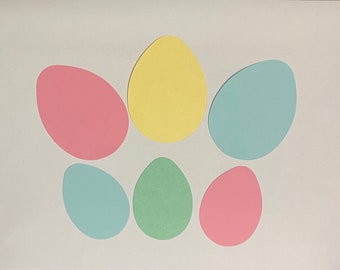 Easter egg cut outs - paper die cut easter eggs cut outs, easter decor, Easter egg die cuts, pastel eggs, (Tax&Duty Paid/DDP USA)