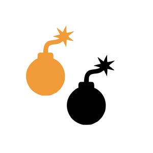Cartoon bomb cut outs - Cartoon bomb decor, bomb die cuts, Paper bomb Shapes, Paper Bomb Cut Outs, Paper Cartoon Bomb Party Supplies