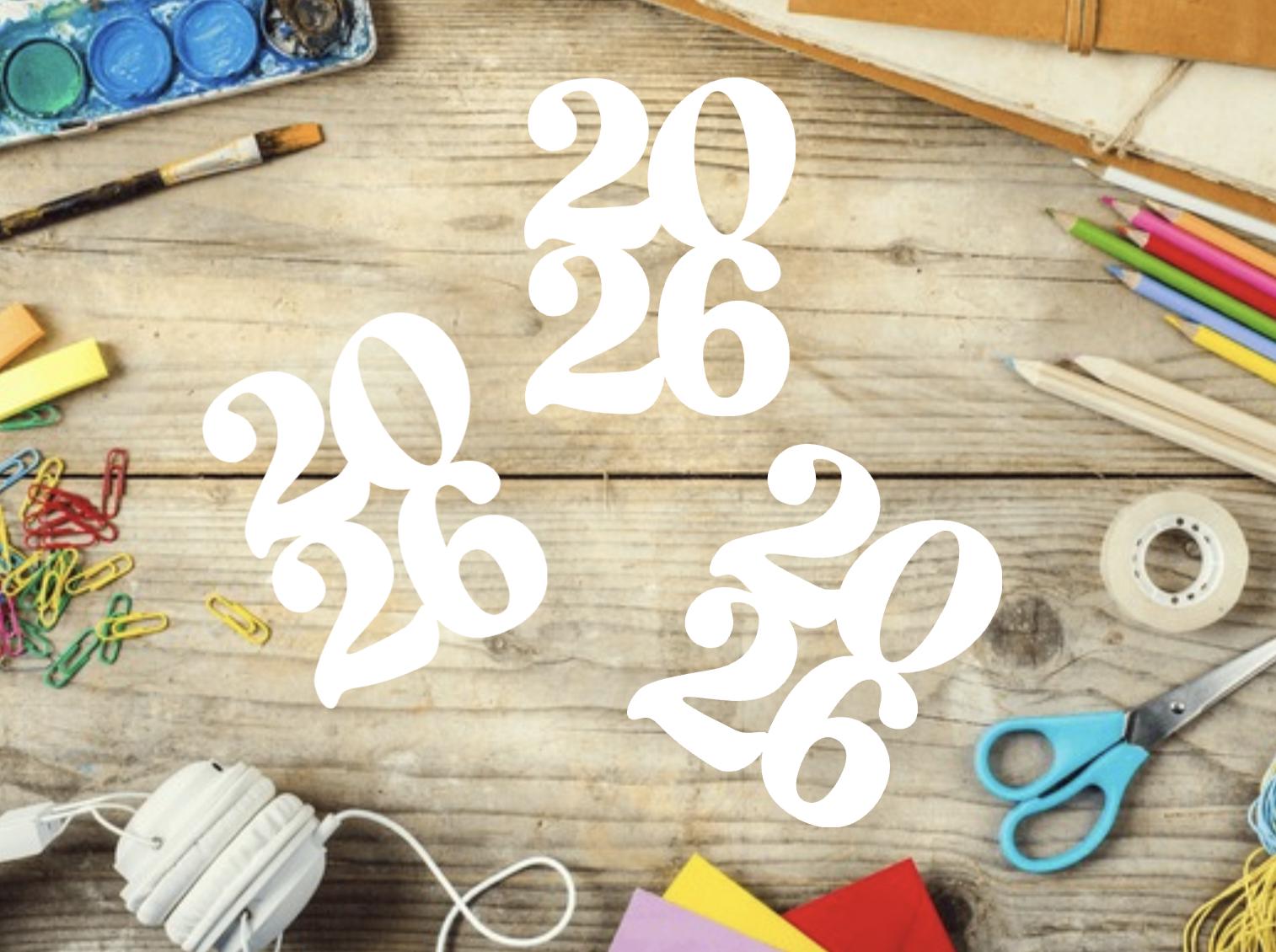 Stritched Out Numbers Paper Number 2026 Shape, Number 2026 Shape Cut Out, Paper 2026 Die Cut ...