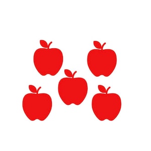 Découpes de pommes - pomme en papier, décoration d'automne, confettis de pomme, pommes découpées, découpe de pomme, découpe de teinture de pomme, pommes rouges, pomme verte