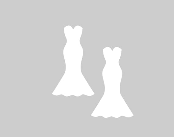 Paper Wedding Dress Cut Outs - Paper Wedding Dress Shapes, Dress Cut Out, Wedding Dress Shape Die Cut, Ball Gowns (tax&duty Paid/ddp USA)