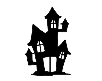 Haunted House cut outs - paper haunted house, halloween cutouts, halloween decor, Die Cuts for Halloween Decor (Tax&Duty Paid/DDP USA)