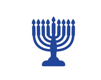 Paper Menorah cut outs - Hanukkah Menorah decor, Menorah die cuts, Menorah dye cuts, Hanukkah Paper Shapes, (Tax&Duty Paid/DDP USA)