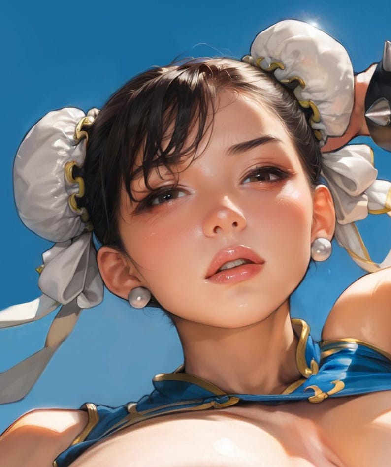 Nude Anime Girl Poster, Sexy Woman, Chun Li Street Fighter, Japanese