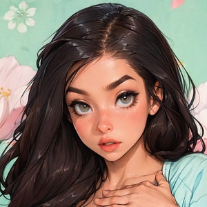 Nude Anime Girl Poster, Sexy Woman, Japanese Hot Girl Illustration