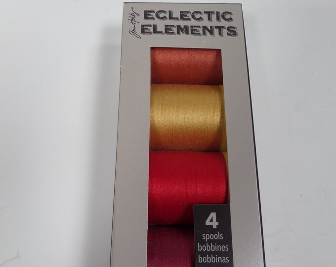 Eclectic Elements Cotton Craft Thread - Tim Holtz - 4 Spools - Red ...