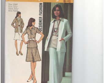 Vintage Simplicity 5530 Sewing Pattern Misses Petite Size 10MP - Long Sleeved Cardigan Jacket - Short Sleeved Blouse - Skirt - Pants - UNCUT