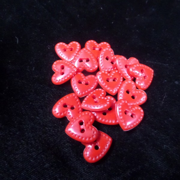 Buttons - Red Heart - 2 Hole - 5/8 inch - Lot of 16