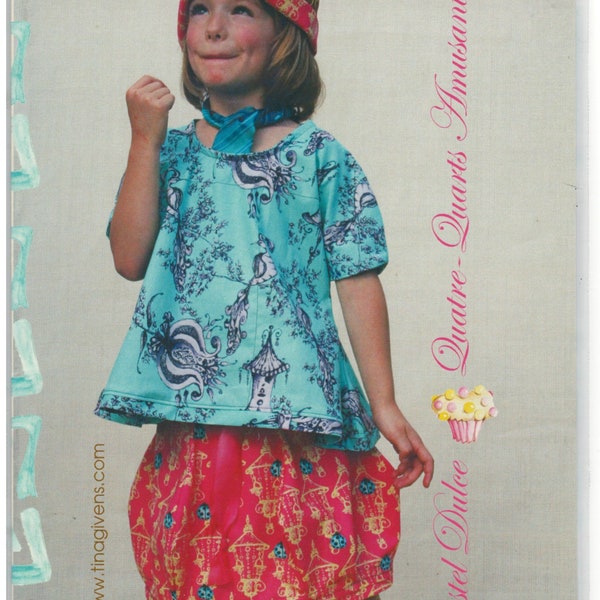 Tina Givens Cupcake Fun Sewing Pattern Children Sizes Small 2-3, Medium 4-5, Large 6-7 - Top - Skirt - Hat - UNCUT - UNOPENED