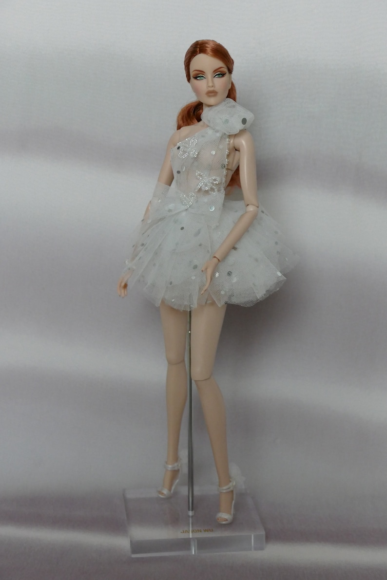 vestido de novia para Fashion Royalty FR2, Nu face, flores, 3 piezas de joyería imagen 10
