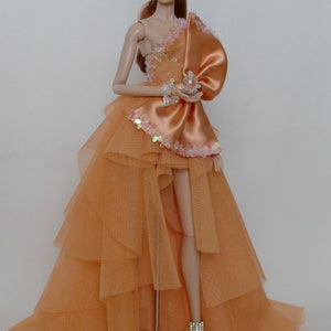 vestido para Fashion Royalty FR2, muñecas Nu Face, 3 piezas de joyería imagen 9