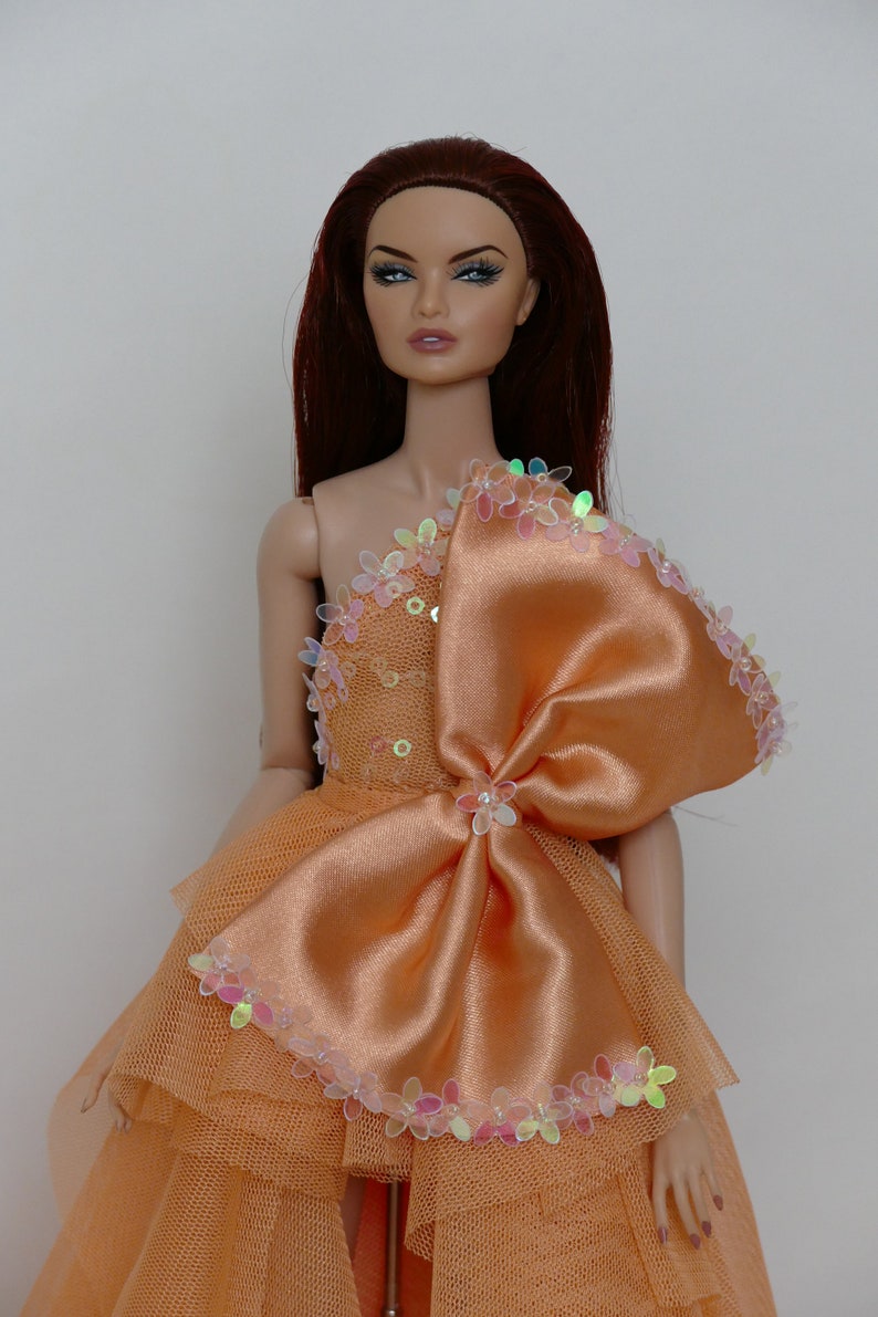 vestido para Fashion Royalty FR2, muñecas Nu Face, 3 piezas de joyería imagen 5