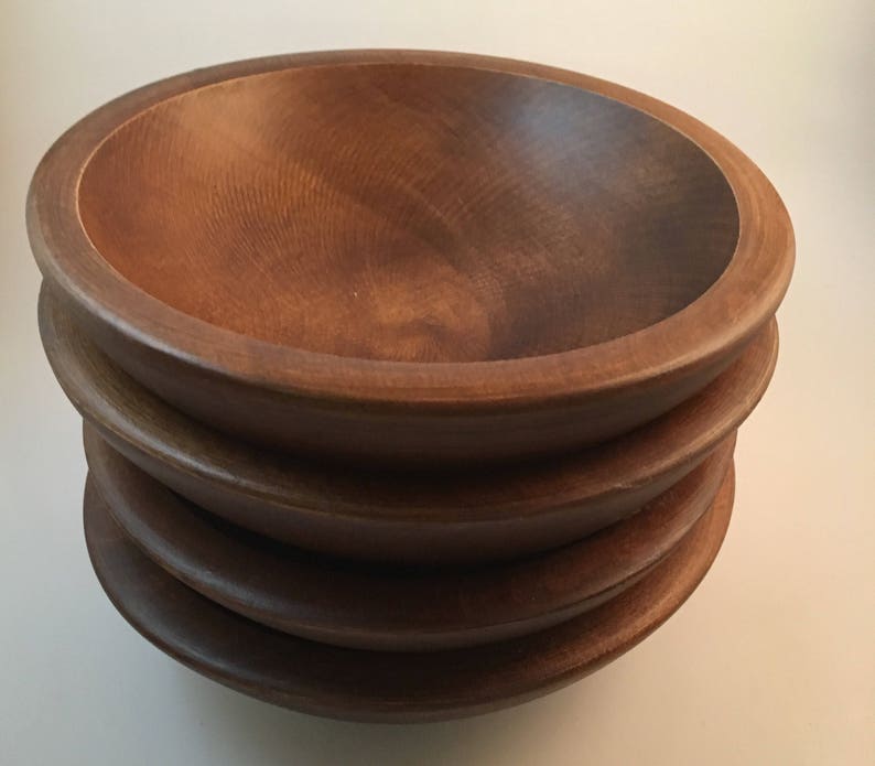 Vintage Wooden Salad Bowl Set With Wooden Utensils Minimalist Kitchen