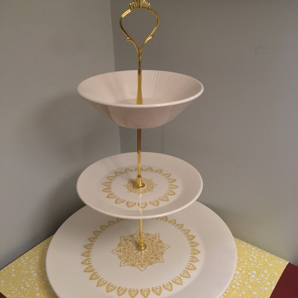 3 Tiered Stand- Vintage Stand- 3 Tiered Dessert Stand- Tiered Cupcake Stand- Jewelry Stand- Sheffield Plates-