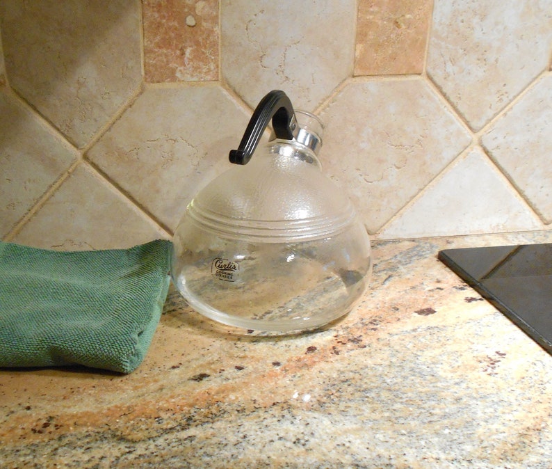 Collectible Curtis Cooking Utensils Glass Teapot