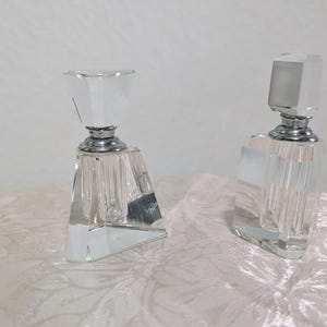 Signed Oleg Cassini Crystal Perfume Bottles Set