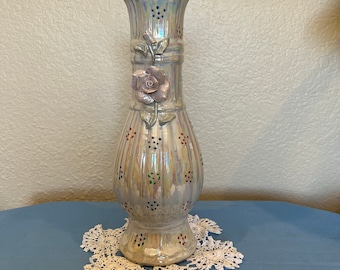 Vintage Iridescent Luster Ceramic Vase