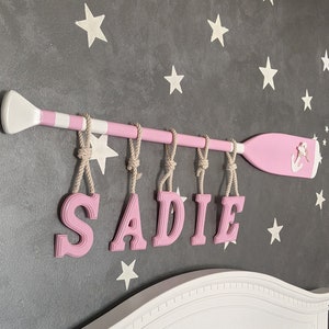 Nursery Decor, Nautical Nursery, Beach Nursery Decor, Sailor Theme Nursery, Baby Name Sign, Nursery Name Sign, Wooden Paddle