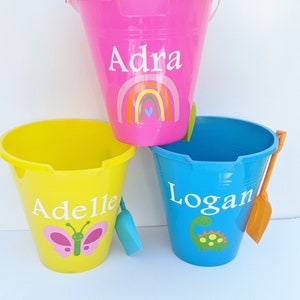 Personalized Beach Bucket Sand Bucket Fun in The Sun Beach Pail Beach bucket w/shovel bucket fun Birthday Bucket Vacation Beach Accessories