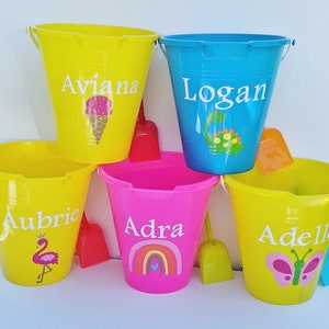 Personalized Beach Bucket Sand Bucket Fun in The Sun Beach Pail Beach bucket w/shovel bucket fun Birthday Bucket Vacation Beach Accessories