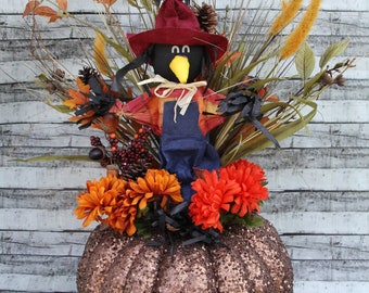 Fall Centerpiece, Fall Table Decor, Pumpkin Table Decor, Rustic Fall Decor, Fall Home Decor, Pumpkin Centerpiece, Autumn Floral Arrangement