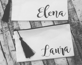 bridesmaid gifts, maid of honor gifts, bachelorette party, bridesmaid makeup bag, personalized makeup bag, bridal shower favor