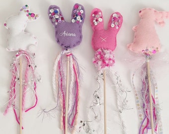 Felt Sequin Bunny Wand, Easter Basket Gift