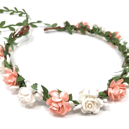 Wedding Head Rose Garland Red White Flowergirl Flower Wreath Crown Wristband 