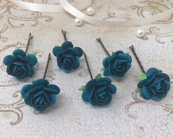Teal Hair Pins Etsy