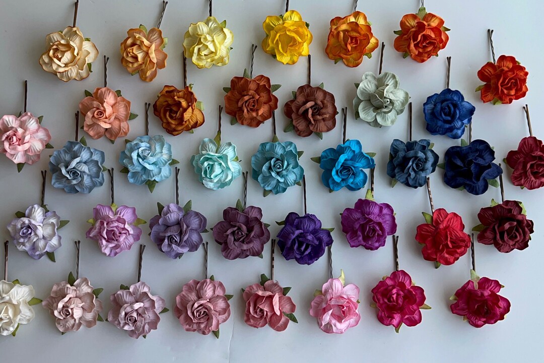 Rose Flower Hair Clips Red Rose Hair Pins for Women Wedding Hair