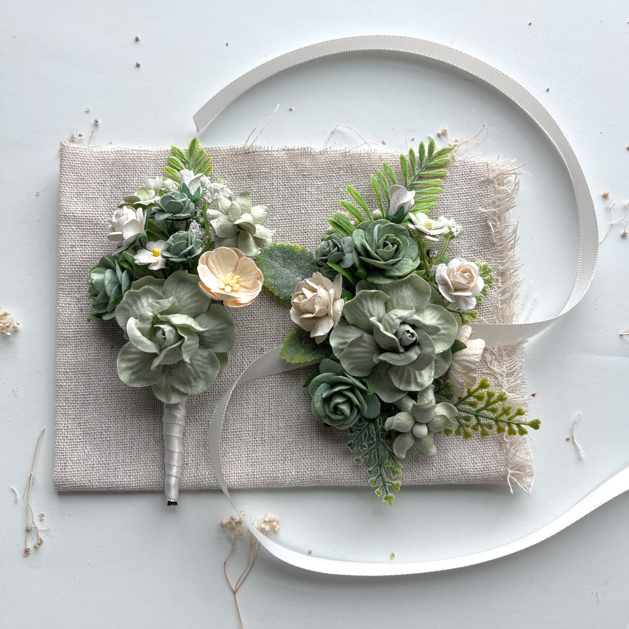 Sage Green Corsage and Boutonniere Set: Ivory Floral Wedding Accessories - Etsy Sage Green Corsage and Boutonniere Set: Ivory Floral Wedding Accessories - Etsy