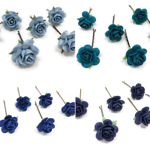 Rose hair clip light blue, bridal hair pins, rose hair flower, wedding rose hair grips, wedding hair accessories, bridesmaid hair clips