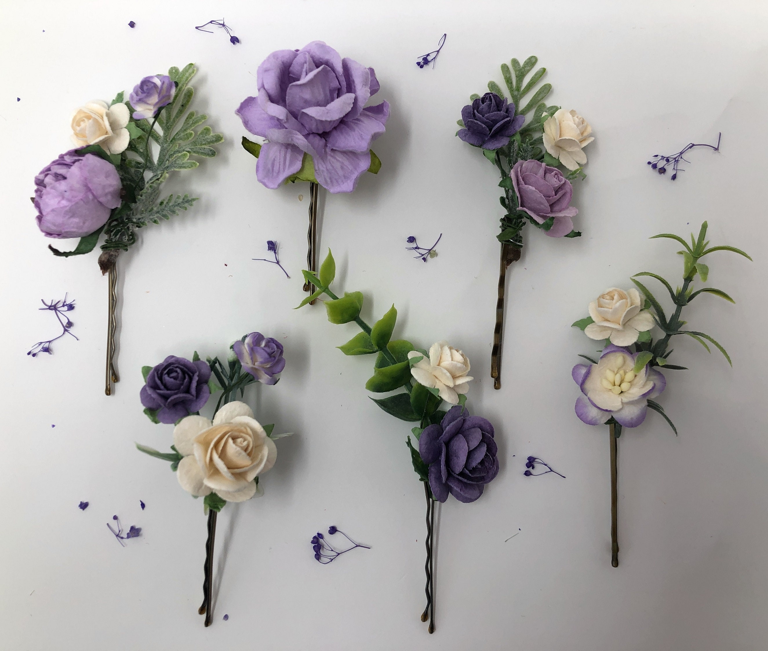 Light Purple Wedding Hair Clips Lavender Hair Clips Set of Etsy