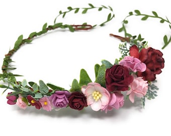 Maternity Flower Crown: Rose Flower Headband, Wedding Hair Wreath