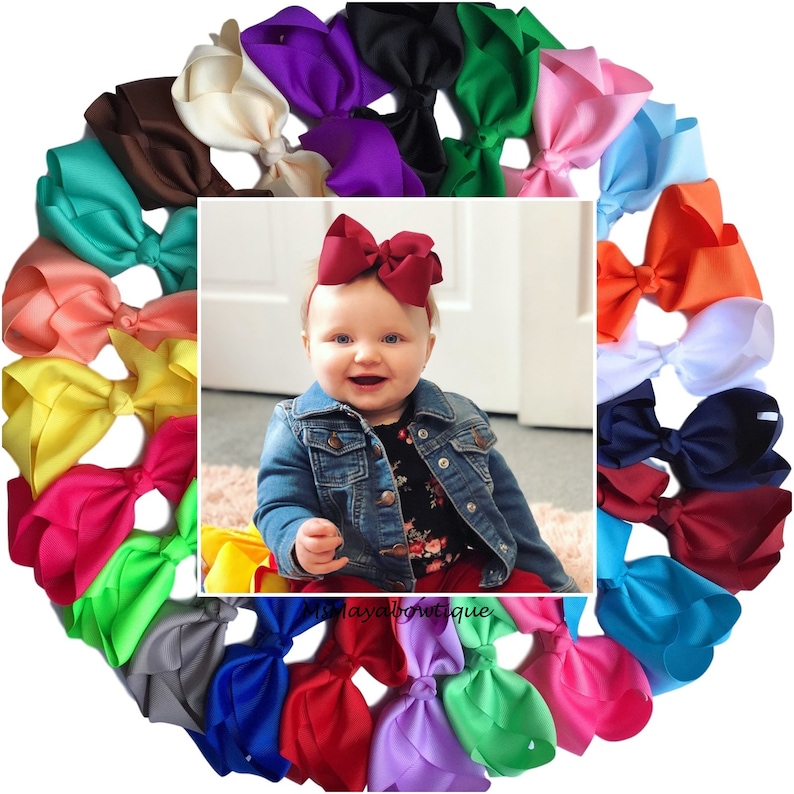 baby hair headbands accessories elastic girl removable navy bow clip