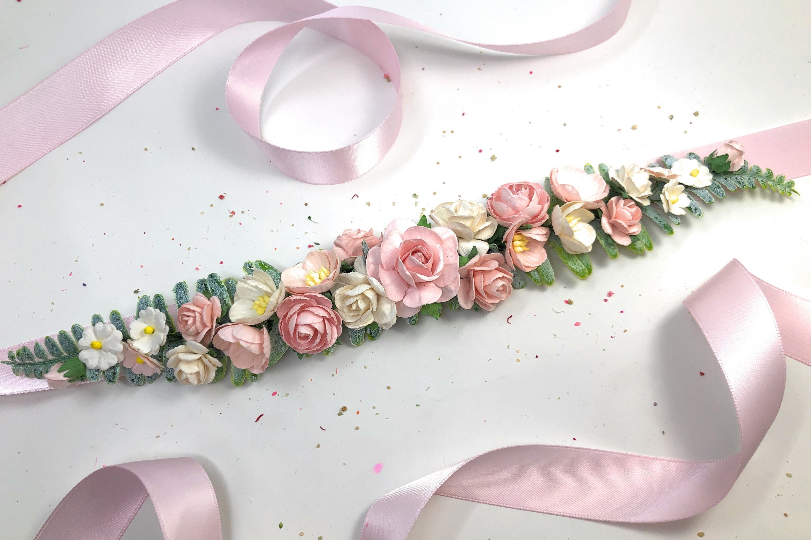 Pink Floral Belt - Etsy