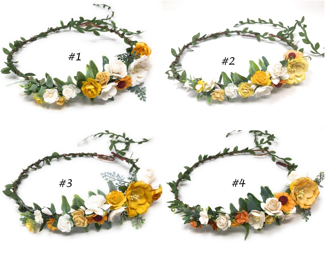 Yellow Flower Crown, Sunflower Crown, Flower Crown Maternity Shoot, Autumn Flower Crown Adult