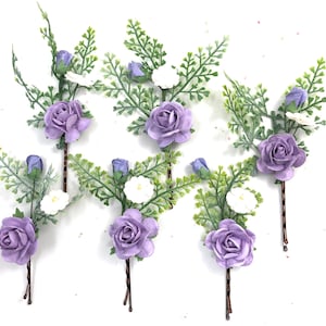 Lavender Flower Hair Pins: Bridal Braid Accessories