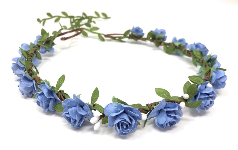 Flower Crown Baby Girl Flower Girl Crown Flower Crown Blue Etsy