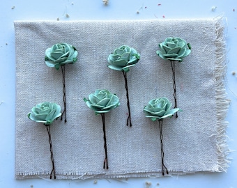 Flower hair pins burgundy, Bridal hair pins, Rose Clips, bridal hair clips, flower hair clips, rose bobby pins, Wedding Flower hair pins