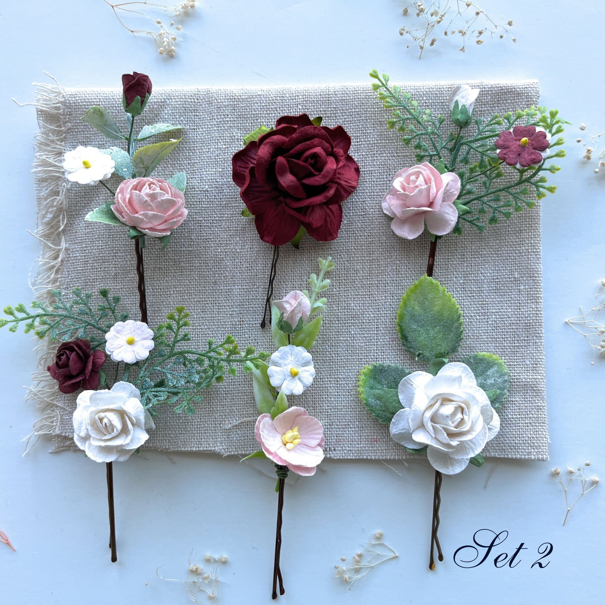 Burgundy Rose Wedding Bouquet: Ivory Silk Bridal Bouquet - Etsy Israel, image size:2048x2048