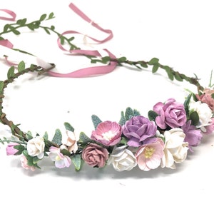 Flower Headband Women Maternity Photo Shoots Flower Crown Dusty Rose Hair Piece Rose Floral Headpiece Hair Wreath Baby Shower Party