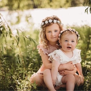 Ivory flower crown, flower girl crown, flower crown wedding, ivory flower girl headband, flower wreath for hair, bridesmaid flower crown image 7