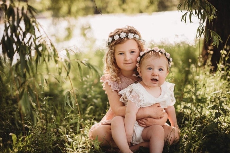 Ivory flower crown, flower girl crown, flower crown wedding, ivory flower girl headband, flower wreath for hair, bridesmaid flower crown image 7