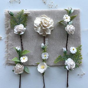 White Bridal Hair Pieces Wedding Flower Hair Clips Hair Comb Hair Clips Hair Accessories Floral Hairpins Hair Comb Hair Pins