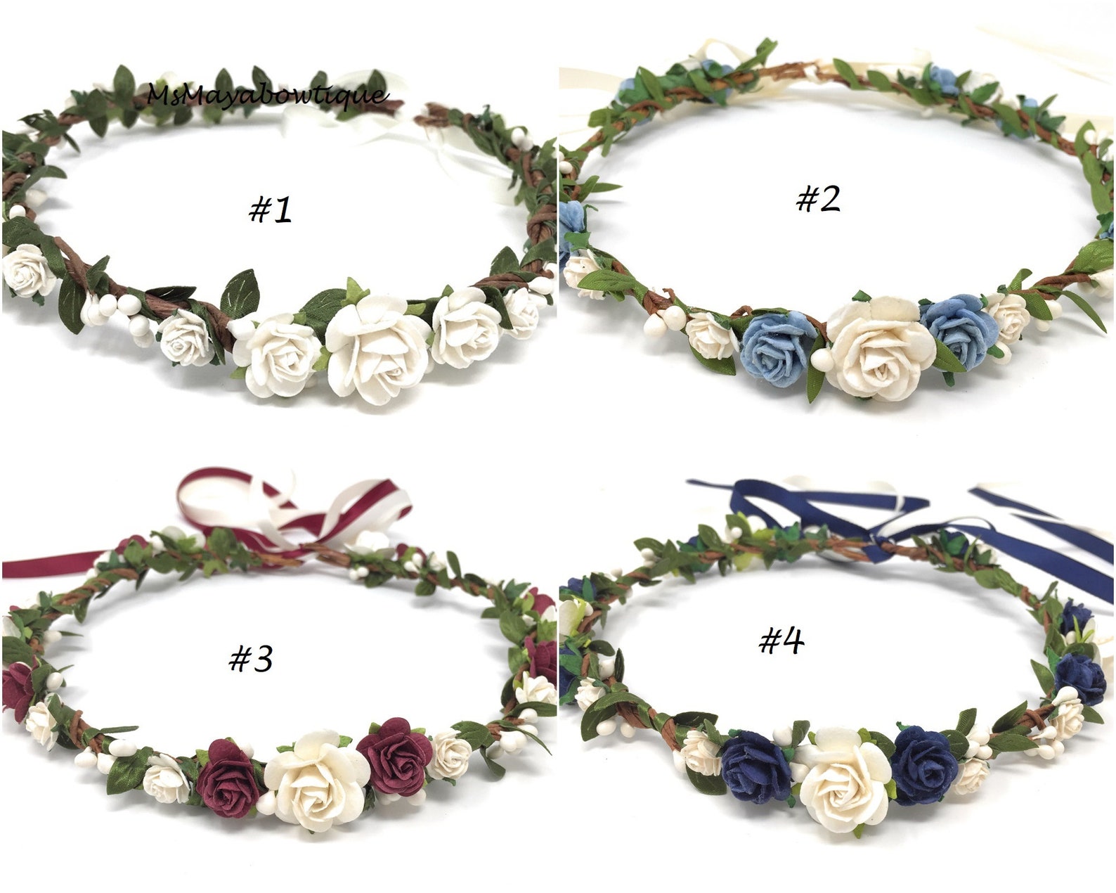 Flower Crown Bachelorette Flower Crown Blue Flower Girl Etsy